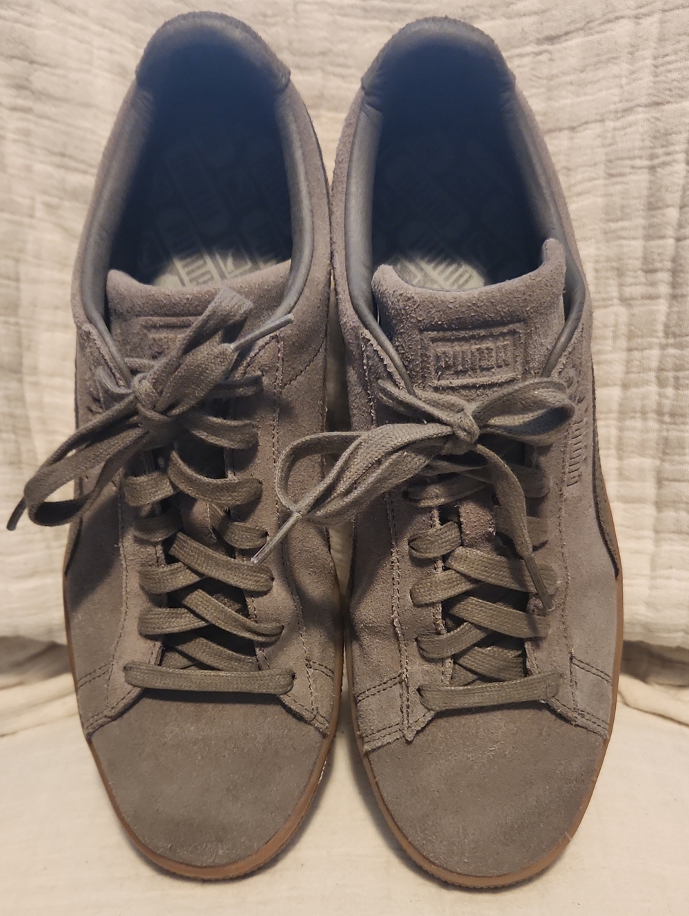 Puma Men’s Gray Suede Low-Top Sneakers